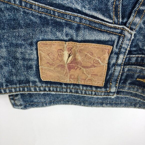 Freego Mens Denim Jacket Western Rhinestones Embellished Vintage Retro Trucker M - Picture 6 of 8